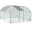Grande cage à poules en métal, enclos extérieur de ferme avec couvercle, tube de 1 po, 9,84 pi x 13,12 pi x 6,56 pi, poulailler spacieux verrouillable - toit-1302265475