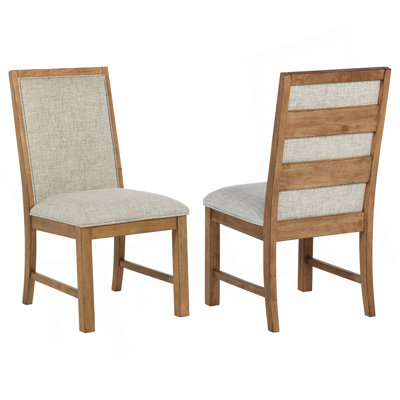 Chaise d'appoint de salle à manger rembourrée brun naturel Survista (ensemble de 2)