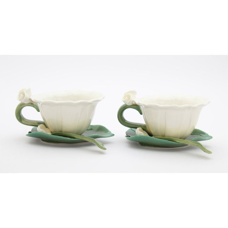 Mothers Day Gift for Mom Flowers Tea Cup & Saucer Set 