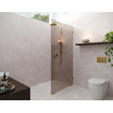 Ursa 36 in. x 78 in. Fully Frameless Bronze Tinted Single Fixed Shower Panel
