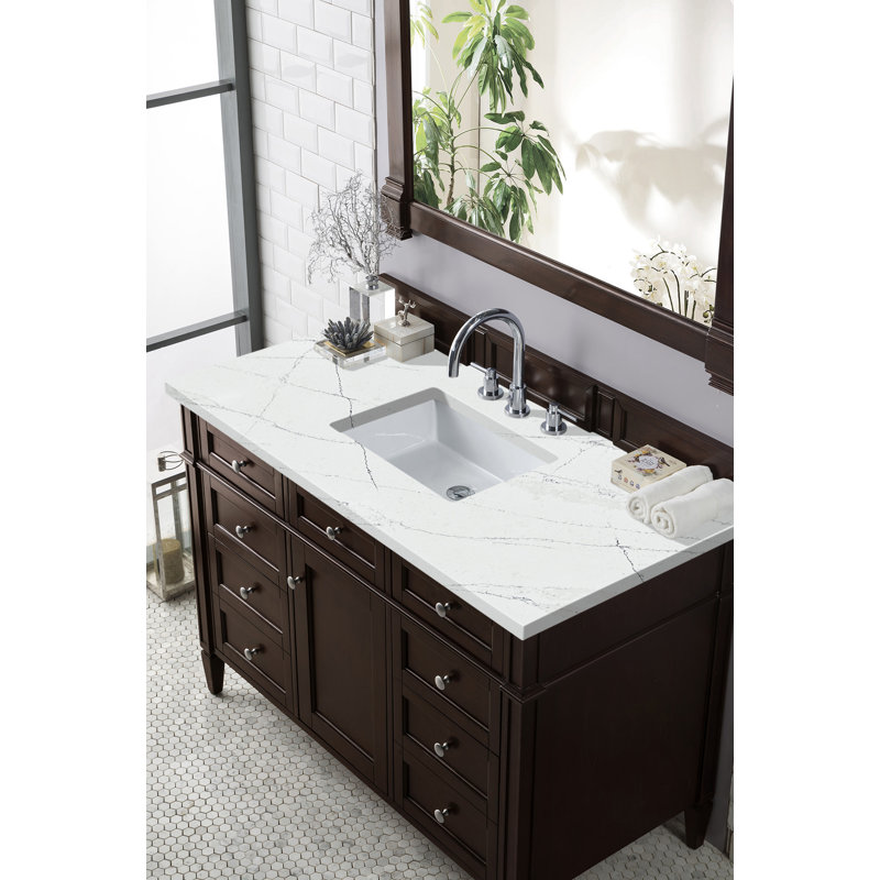 Brittany 48'' W Single Vanity, Ethereal Noctis, Burnished Mahogany