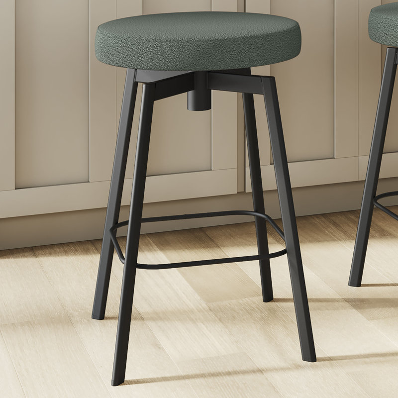 Tabouret de bar et de comptoir pivotant, Polyester - bleu / vert, Tabouret de bar (siège d'une hauteur de 30,75 po)