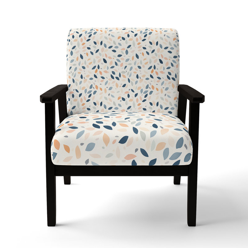 Chaise rembourrée Abstract, Accoudoirs carrés noirs