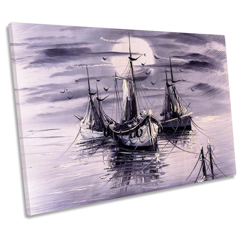 Ships Seascape Ocean - Wrapped Canvas Art Prints, 61cm H x 91.4cm W x 4cm D