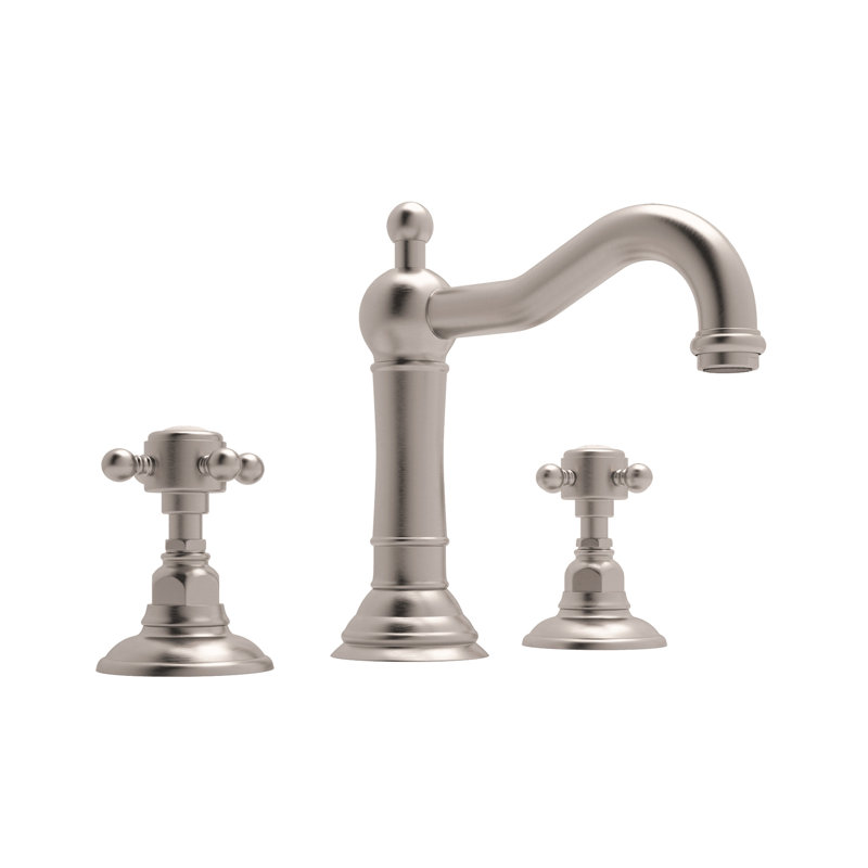 Acqui Widespread Bathroom Faucet, Satin Nickel, Cross