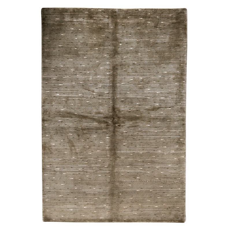 Hand Knotted Area Rug in Gold
