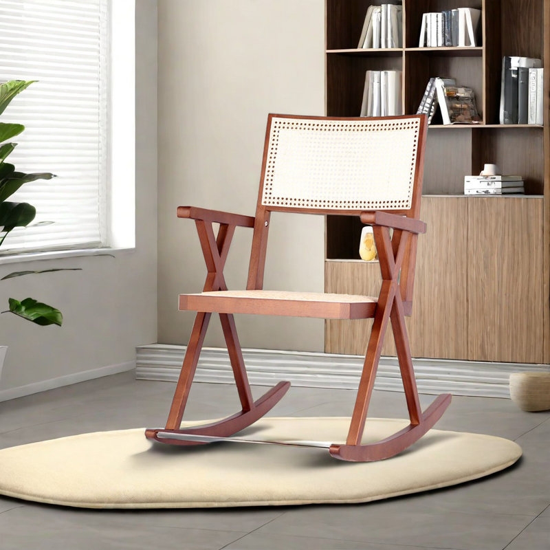 Chaise berçante Cane fabriquée à la main