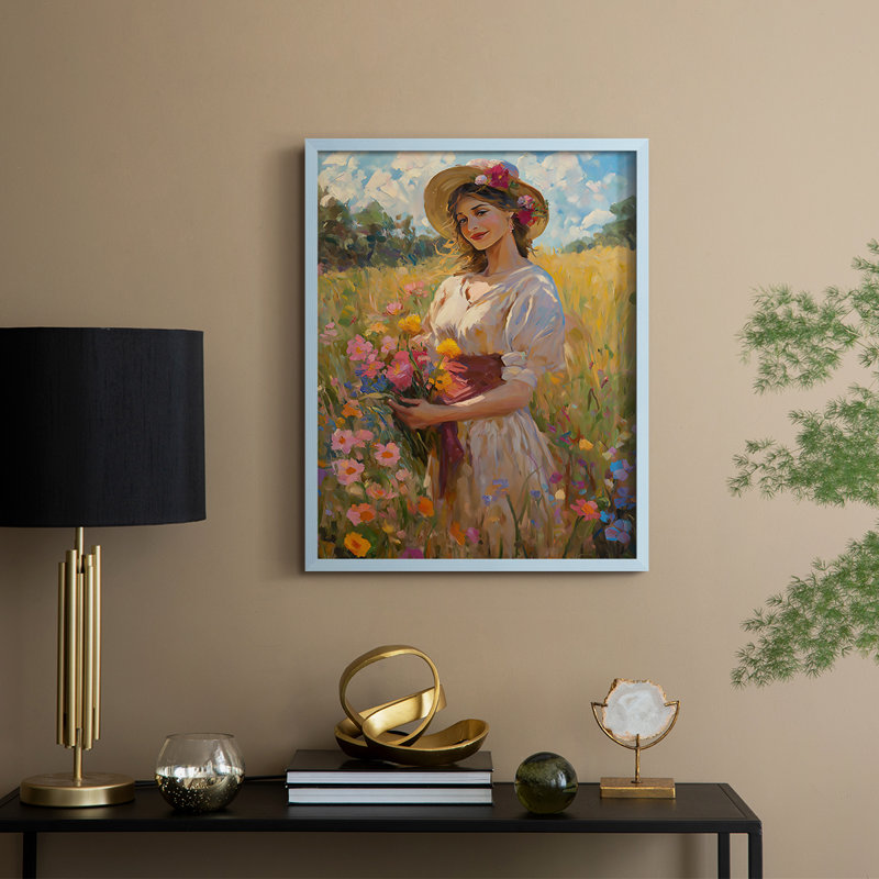 Reproduction encadrée WOMEN Series CCXCIV - bois massif, Bleu, H 30 po x l 24 po