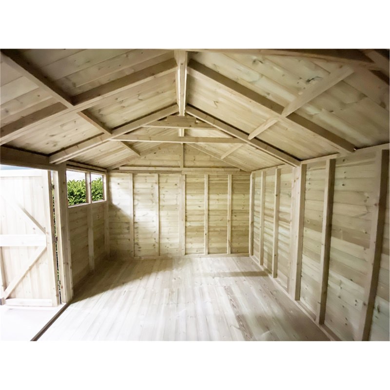 Bickleton 24ft. W x 16ft. D Solid Wood Garden Shed