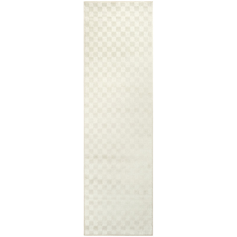 Tapis d'intérieur moderne ivoire Gracie Oaks Corrigan, Tapis de couloir 2 pi 2 po x 7 pi 6 po