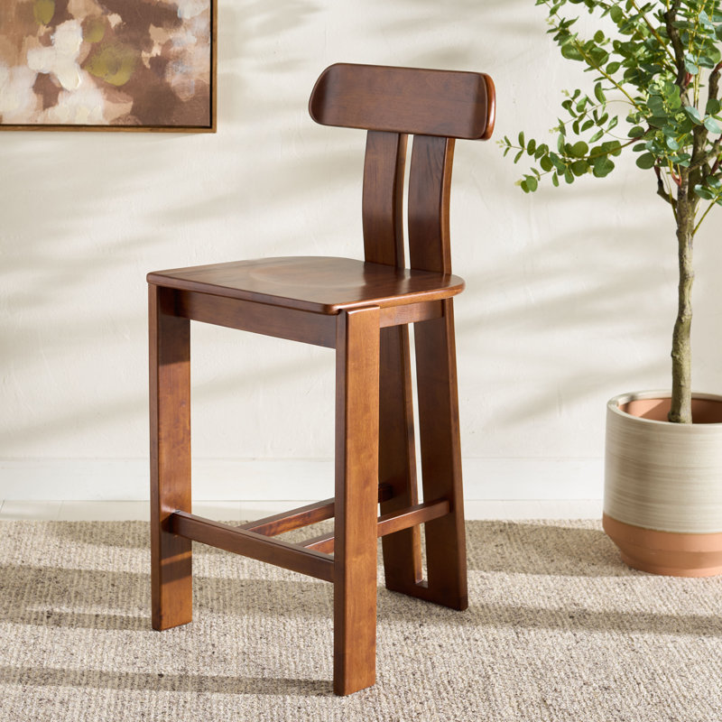 Cayde Wood Counter Stool, Walnut