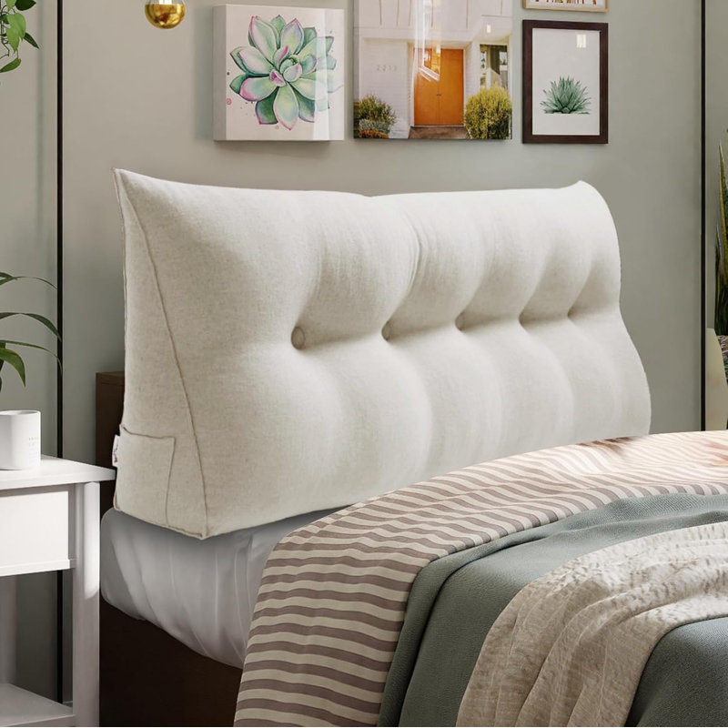Coussin de tête de lit confortable, Grand lit, Blanc pur