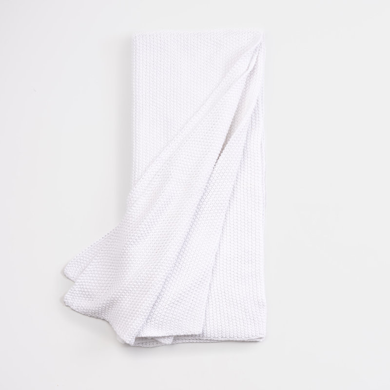 Eden Knitted Throw Blanket, White
