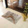 Abstract Machine Woven Marble Mocha Swirl Polypropylene Area Rug in Beige