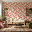 Papier peint floral avec oiseaux et fleurs de cerisier amovibles-1072823813