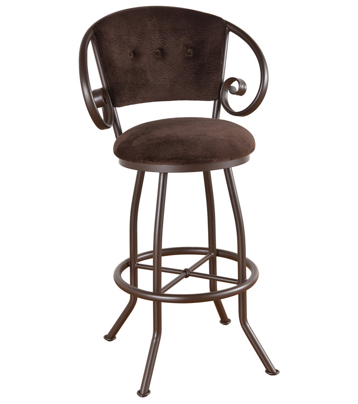 Tabouret de bar et de comptoir Alderman, Noir mat, Élément macchiato, Très grand (siège d'une hauteur de 34 po)