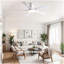 52 inch Mordern White Ceiling Fan with Light and Remote control