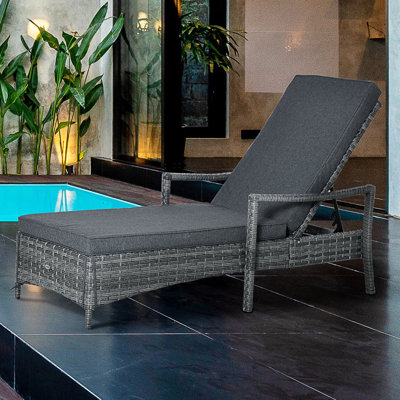Reclining Sun Lounger with Cushion