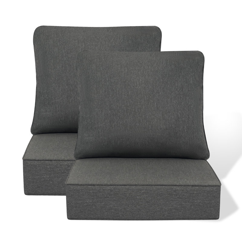 Outdoor Cushion Set of 2, 5.75 Inch Deep Seat Patio Furniture Cushions with Removable Cover,Replacement Patio Cushion Set for Chair,Sofa,Loveseat