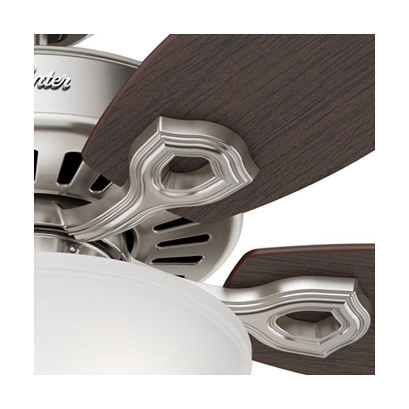 132cm Ceiling Fan with Light Kit, Brazilian Cherry/Burnt Walnut, Brushed Nickel