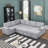 Upholstered L-Shaped Sectional Left Hand Facing-658920207