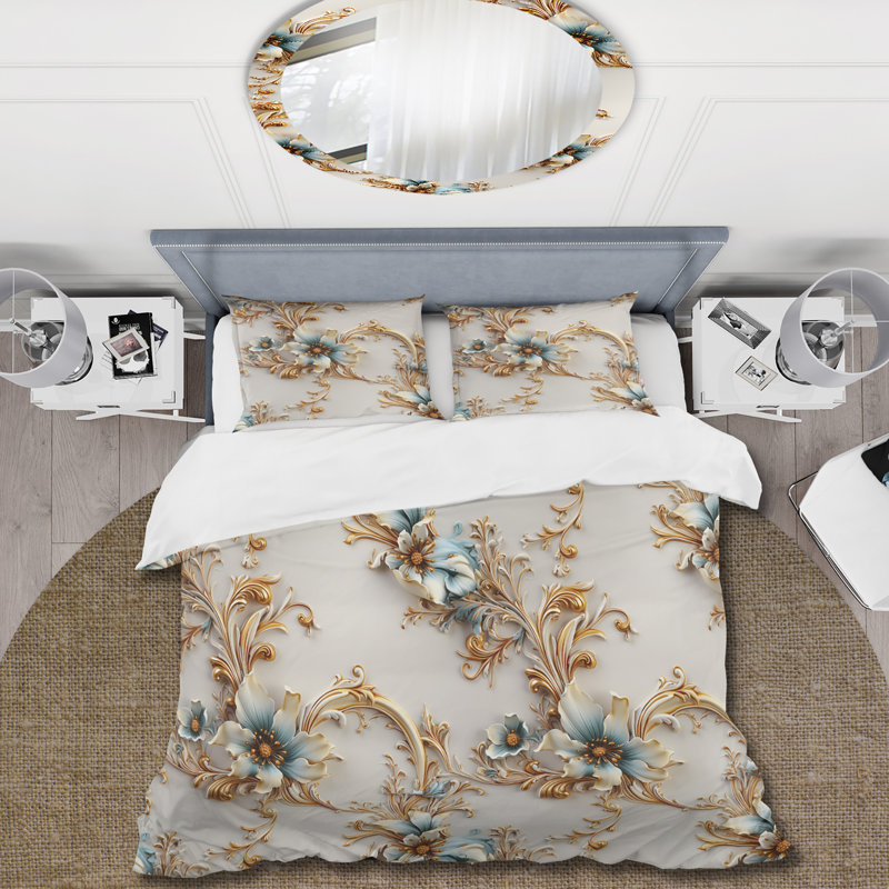 Literie rétro à motif victorien I, Housse de couette pour très grand lit et 2 très