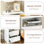 15.7" White Nightstand, P2 Particleboard, Matte Melamine, Beveled Drawer, 2 Drawers-1384403651