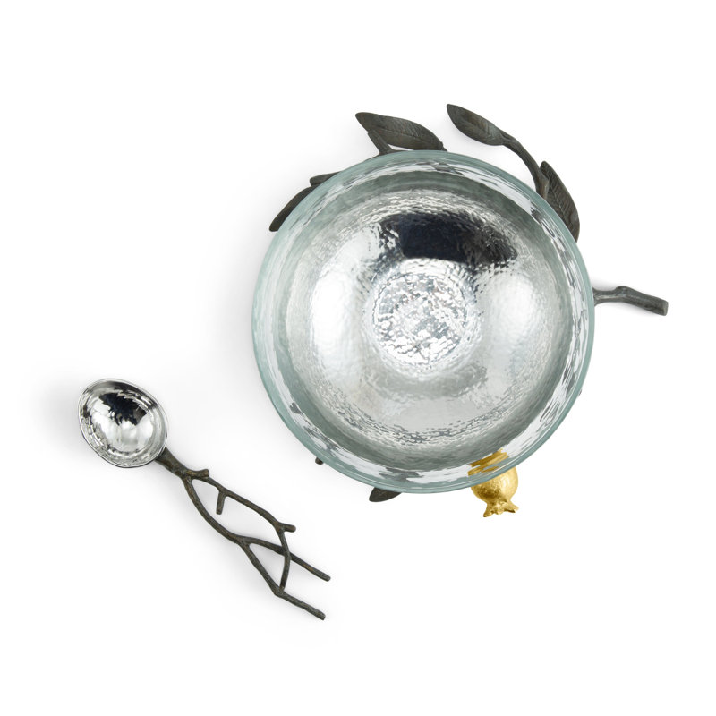 Pomegranate Glass Bowl with Spoon