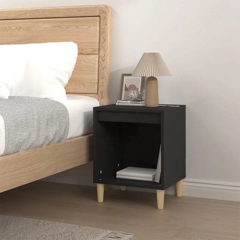 Foreman 40cm W Bedside Table, Black, Individual
