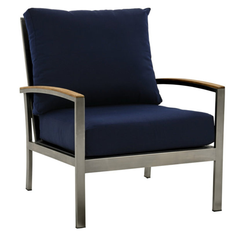 Avanti Outdoor Teak Conversation Set, Navy
