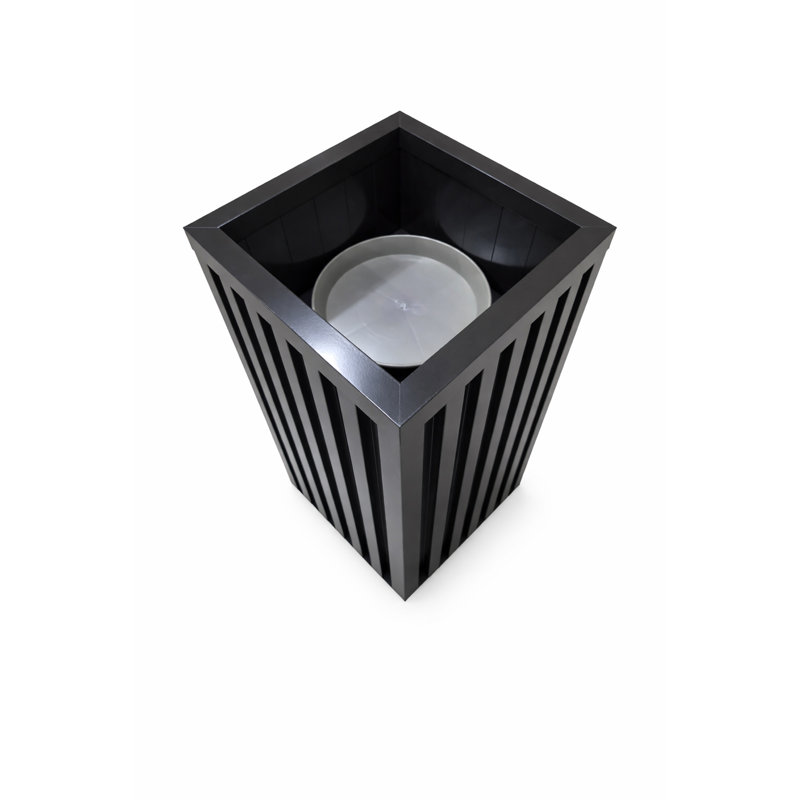 Square Grove Column Planter - Black, Black