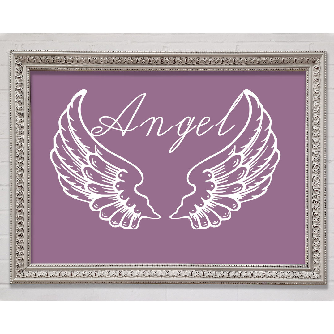 Mädchenzimmer Zitat Angel Wings 4 Dusty Pink Gerahmter Druck