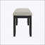 Élégant banc gris-noir pour la salle à manger, revêtement en tissu confortable et structure en bois durable-840058038-840058032