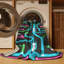 Machine Washable Transportation Gray Area Rug