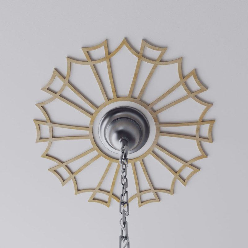 Médaillon de plafond 24 "x 24" x 8 1/2 "x T 1/4" Augustus, Bouleau, H 24 po x l 24 po x P 0,25 po