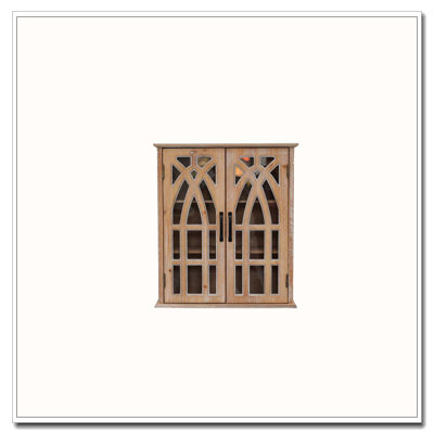 Wall-Mounted Cabinet with Decorative Cutout Doors