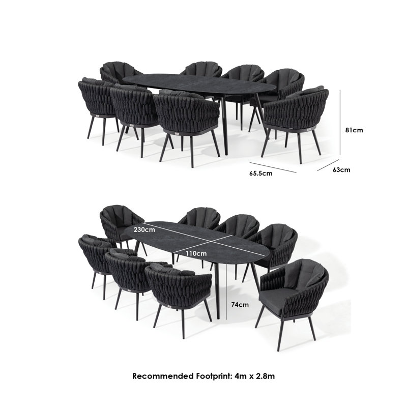 Priya 8 Seat Oval Dining Set