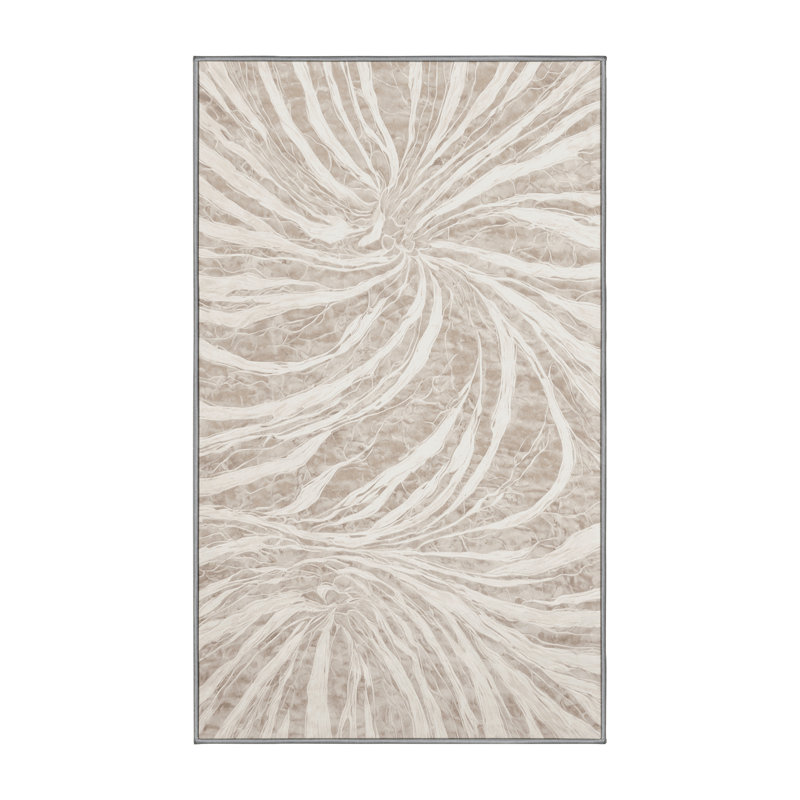 Tapis gris lavable à la machine, Rectangle 7 pi x 9 pi