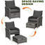 Ensemble de conversation pour canapé modulaire en osier 5 pièces 5 pièces avec table et repose-pieds pour le jardin, la piscine, la cour-619517399-619517398