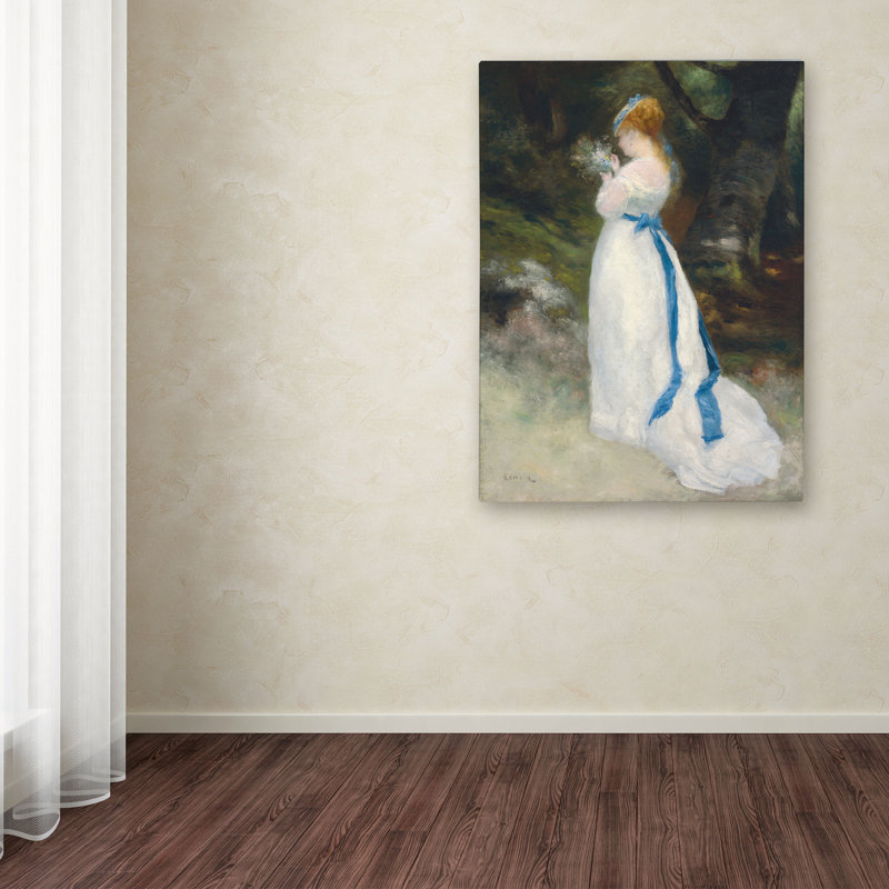 «Lady In White» par Pierre-Auguste Renoir - reproduction d'art sur toile, H 24 po x l 18 po x P 2 po