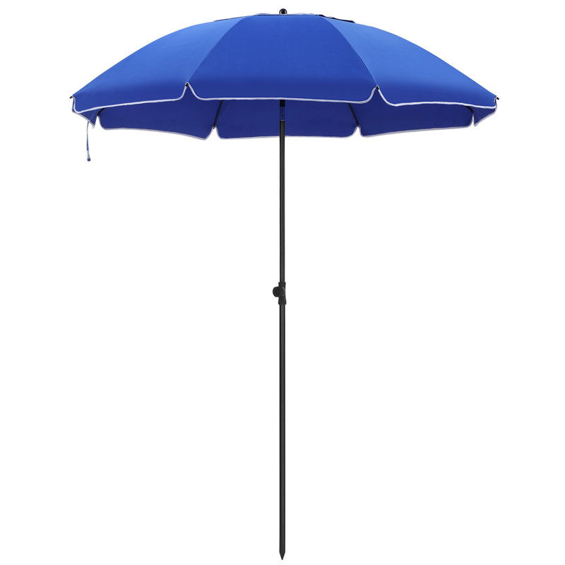 Braley Beach Parasol, Blue, 210cm H x 160cm W x 160cm D
