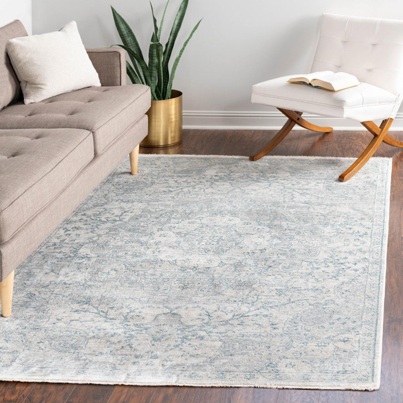 Tapis oriental gris / ivoire Kaleigh, Rectangle 2 pi x 3 pi 1 po