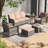 6 Piece Patio Conversation Sofa Set with Table-110097514