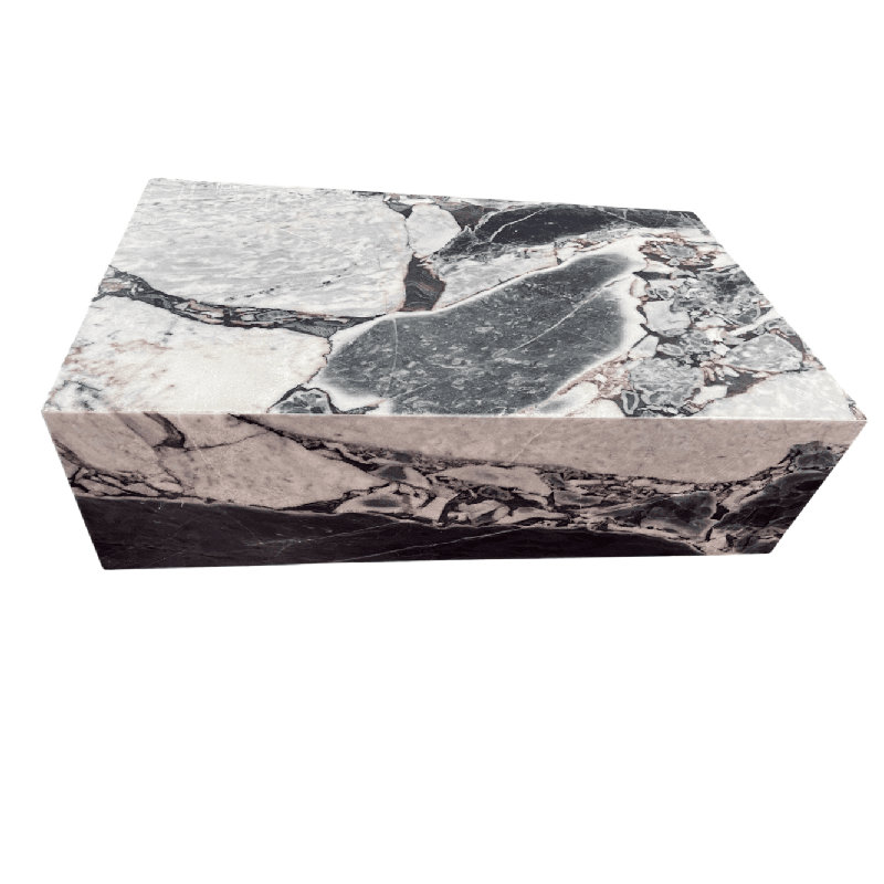 Table basse en marbre véritable - marbre bleu galaxie, H 11,81 po x L 39,4 po x l 23,6 po