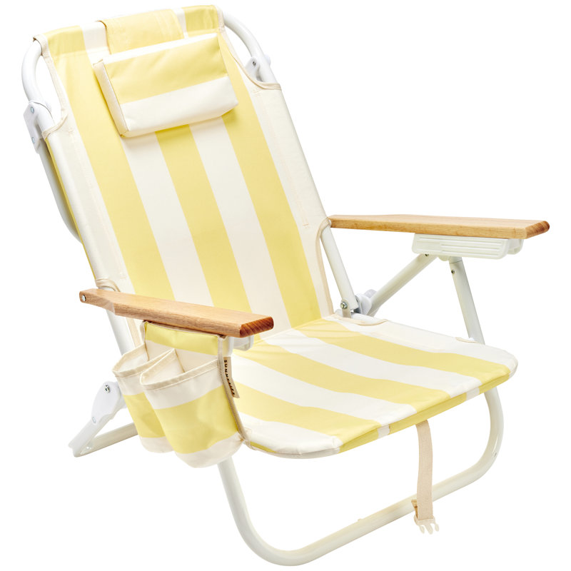Chaise de plage de luxe: rayures La Mer Limon, Jaune
