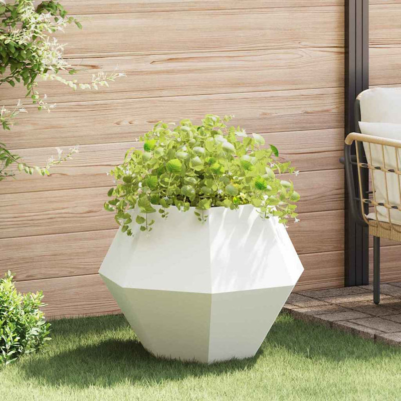  Planter Steel, 60cm H x 75cm W x 75cm D, White