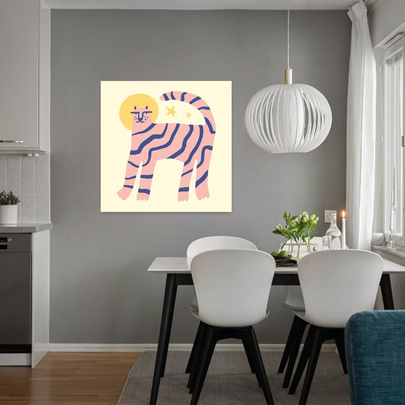 Thespiritseriesno27 Abstract Contemporary Cat Tiger Landscape Nature Wall Art Print 1 Piece Wrapped Canvas Wall Art