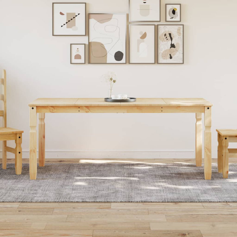 Anesia Solid Wood Dining Table, Brown, 90cm W x 180cm L