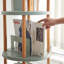Étagère de rangement, bibliothèque rotative à 360 °, bibliothèque à 3 niveaux avec espace de rangement de grande capacité, support de rangement multifonctionnel, conception compacte, étagère debout pour le salon, la chambre à coucher, la salle d'étude, la cuisine