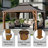 14 FT.W × 12 FT.D Steel Outdoor 2-Tier Hard Top Patio Gazebo with Total Mesh Protection-122760895